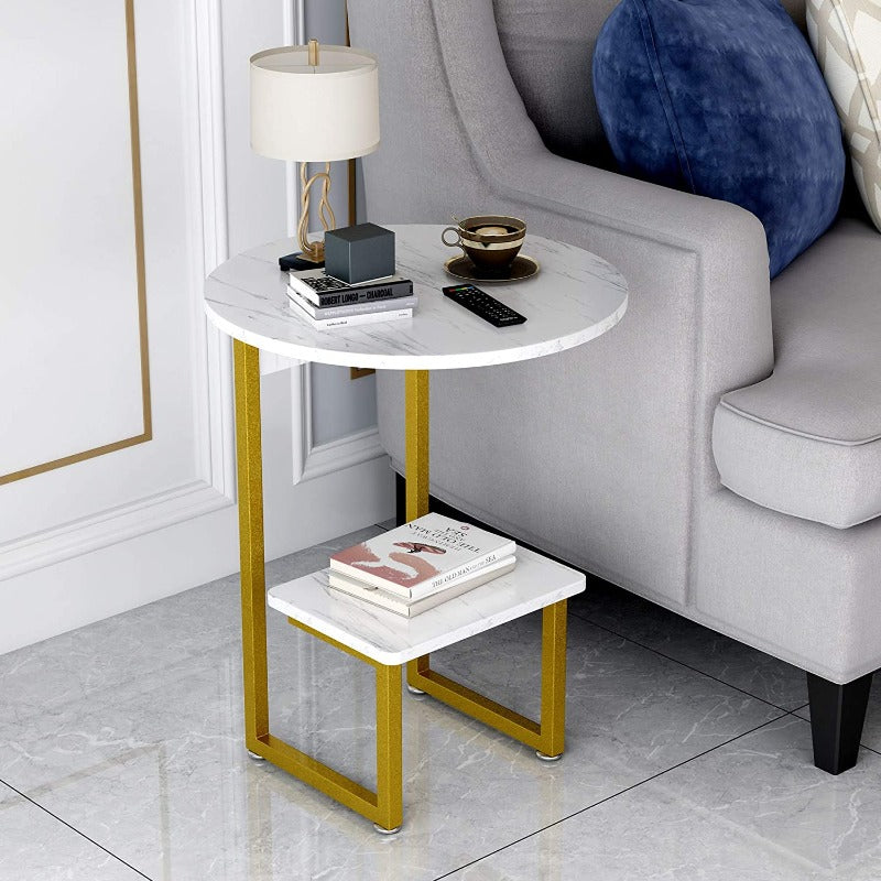 Round Sleek Sofa Home Side Table Decor - zeests.com - Best place for furniture, home decor and all you need