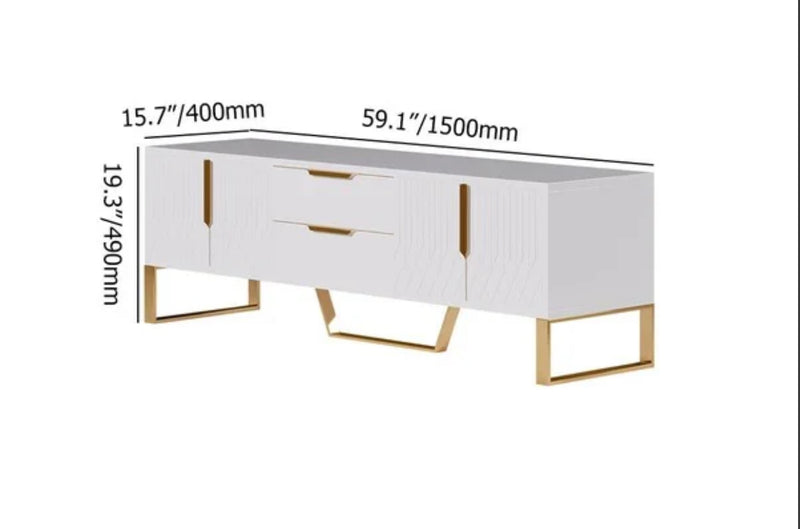 Aro Modern Media LED TV Stand Lounge Console with 2 Drawers - zeests.com - Best place for furniture, home decor and all you need
