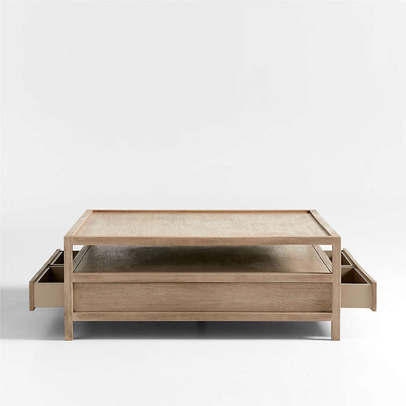 Caen Living Lounge Square Storage Coffee Table (Solid Wood) - zeests.com - Best place for furniture, home decor and all you need