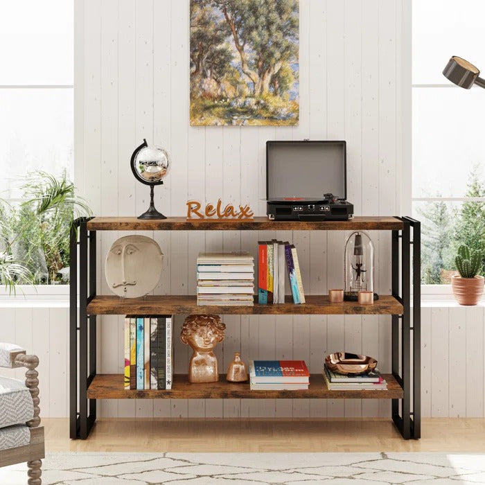 Smokestack Living Lounge Hallway Bookcase Media Console Table - zeests.com - Best place for furniture, home decor and all you need