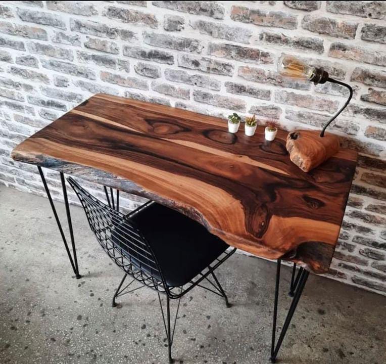 Live Edge Study Hairpin Table - zeests.com - Best place for furniture, home decor and all you need