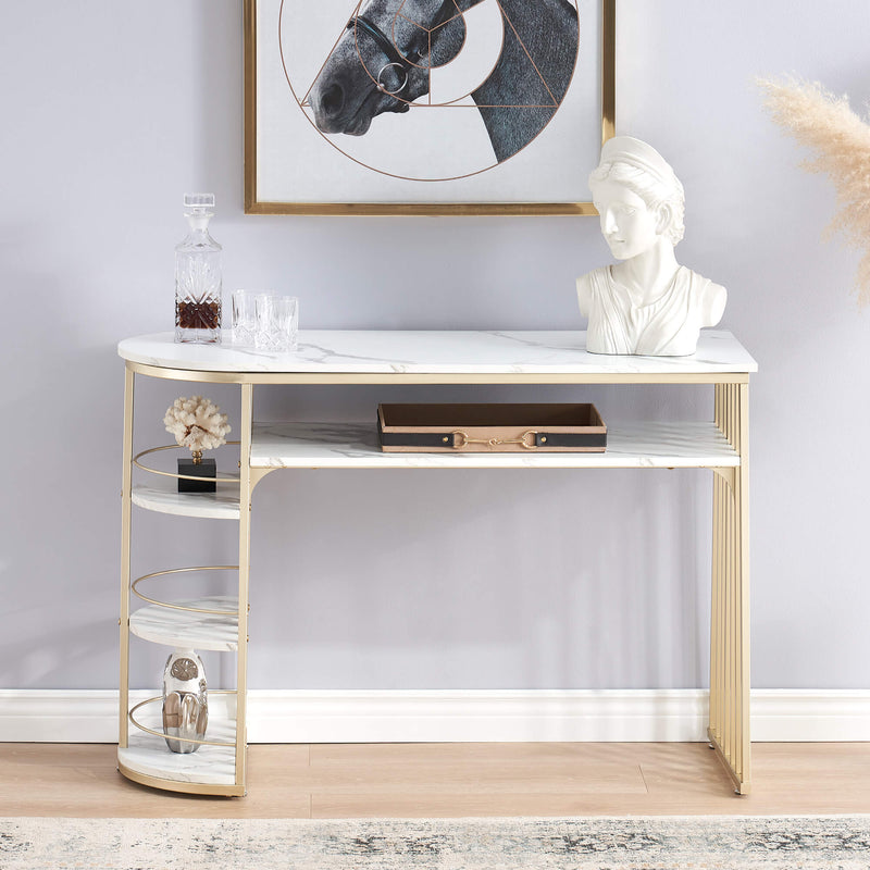 Vinita Console Table for Entryway Gold Entryway Table with Storage - zeests.com - Best place for furniture, home decor and all you need
