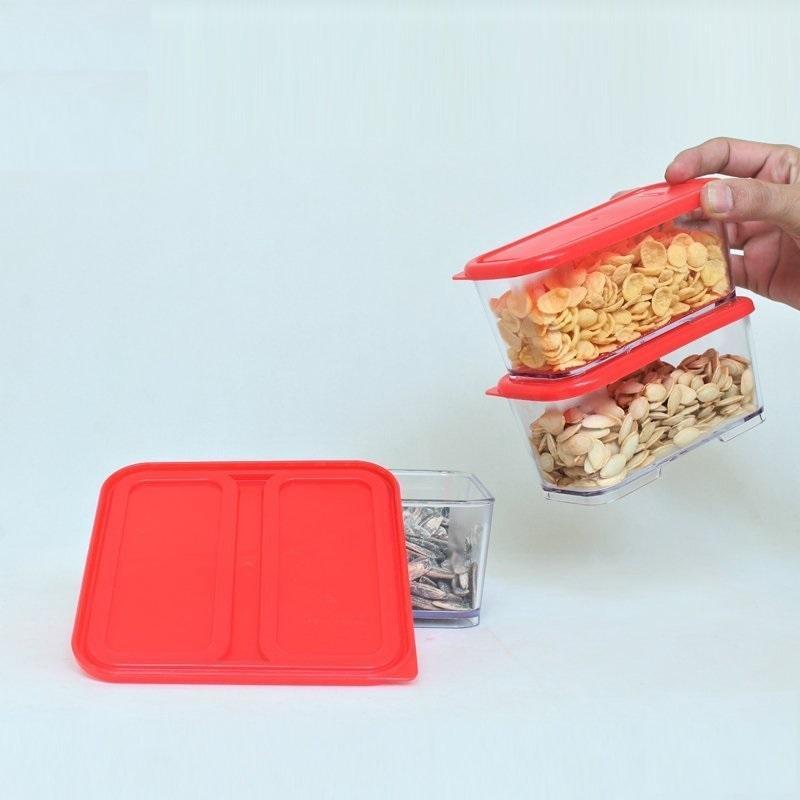 3PCs Acrylic Stackable and space savvy food containers Set - zeests.com - Best place for furniture, home decor and all you need