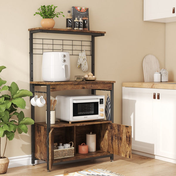 Bestier Kitchen Island Cart with Storage Rustic Design - zeests.com - Best place for furniture, home decor and all you need