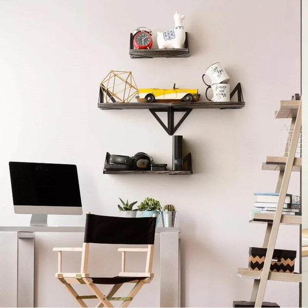 Triangle Floating Lounge Living Room Organizer Shelve Decor (Set of 3) - zeests.com - Best place for furniture, home decor and all you need