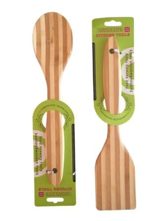 Green Live Bamboo Spatula (2 pcs) - zeests.com - Best place for furniture, home decor and all you need