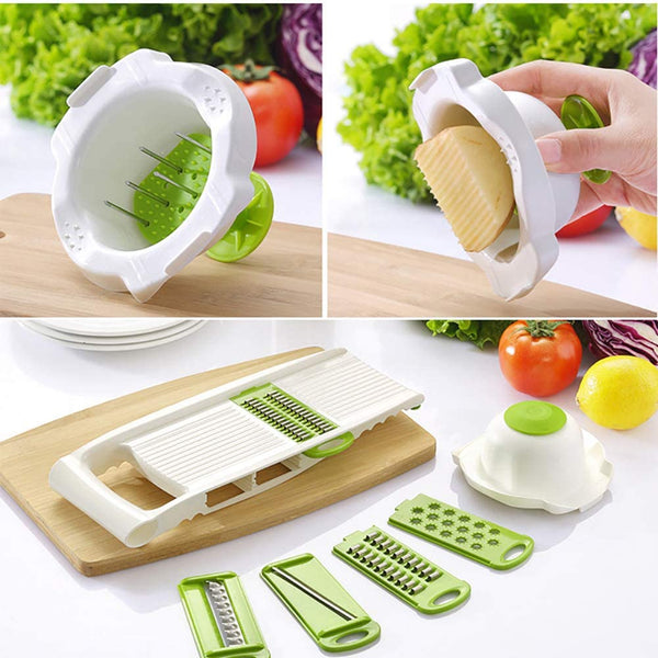 7Pcs Set Durable Multi-use Vegetable Slicer Stainless Steel Cutter Grater Kitchen Gadget Carrot Potato Cutter - zeests.com - Best place for furniture, home decor and all you need