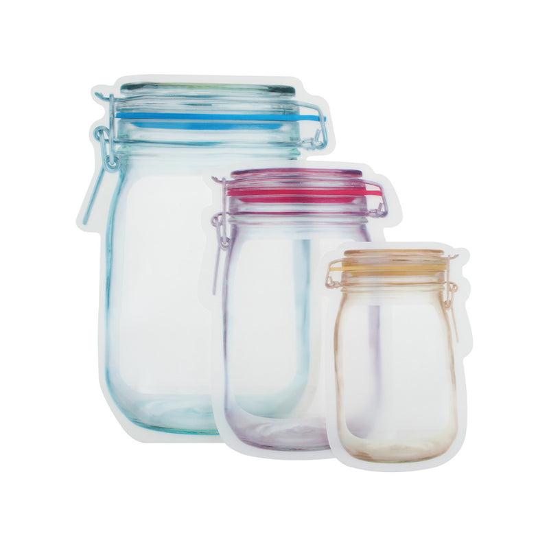 Zipper Lock Mason jar bags (set of 3) - zeests.com - Best place for furniture, home decor and all you need