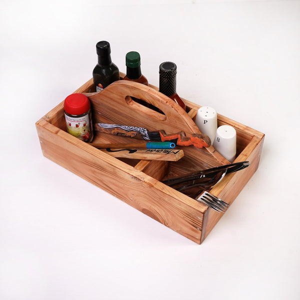 Serviette Solid Wood Cutlery Tray Container - zeests.com - Best place for furniture, home decor and all you need