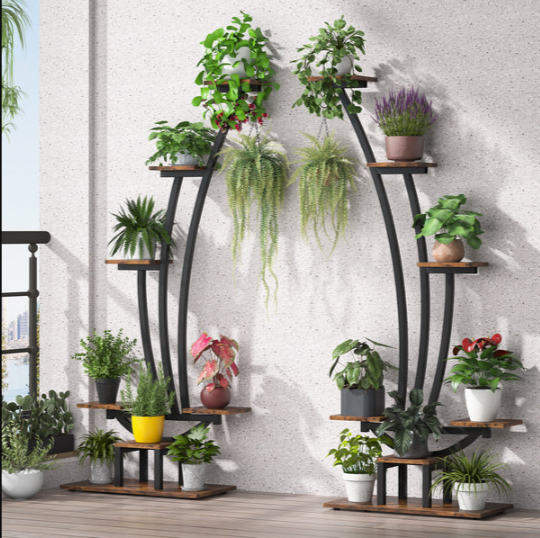 ARA Curved Plant Shelve Rack Decor - zeests.com - Best place for furniture, home decor and all you need