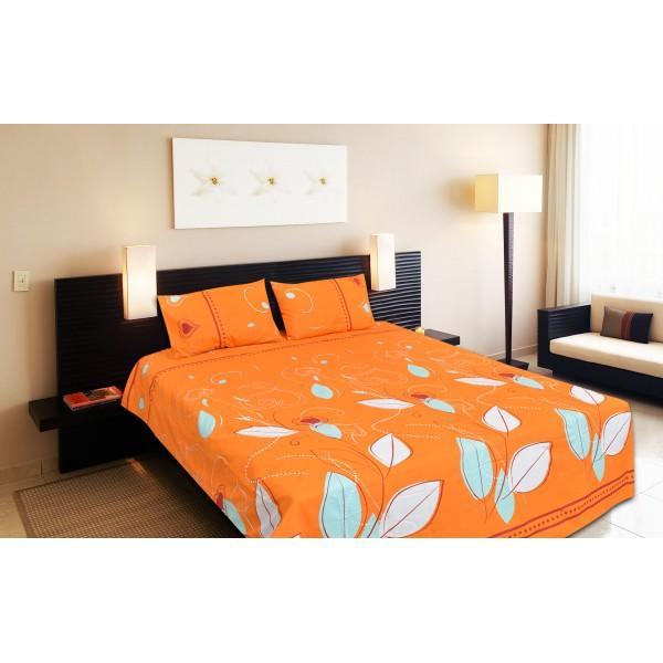 Export Cotton Double Bed Sheet With 2 Pillow cases - ecn003 - zeests.com - Best place for furniture, home decor and all you need