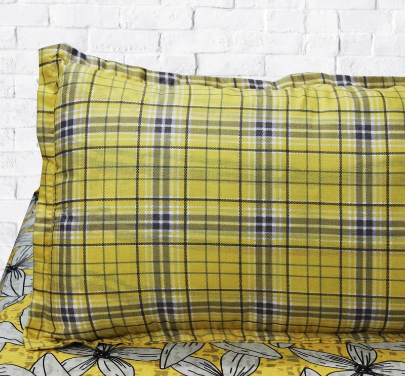 Yellow Tulip Cotton Bed Sheet - zeests.com - Best place for furniture, home decor and all you need