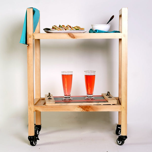 Treen Rolling Storage Serving Kitchen Dining Room Trolley - zeests.com - Best place for furniture, home decor and all you need