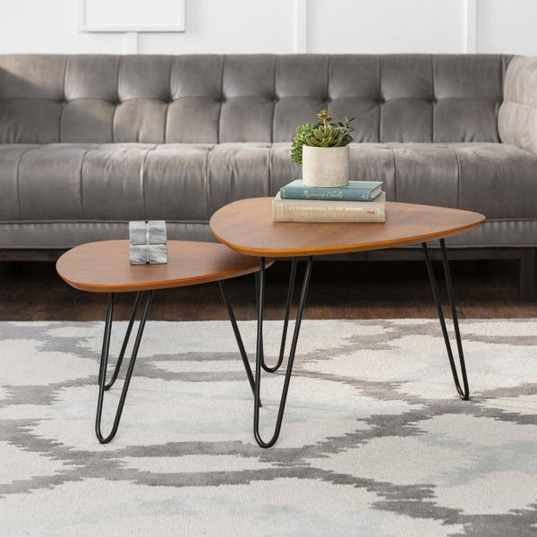 Manor Park Nesting Living Lounge Drawing Room Centre Side Hairpin Table (Set of 2) - zeests.com - Best place for furniture, home decor and all you need