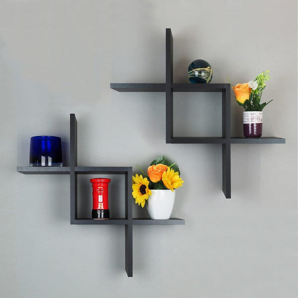 Criss Cross Floating Shelves (Set of 2) - zeests.com - Best place for furniture, home decor and all you need