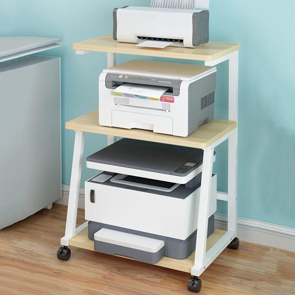 DAPERCI Portable Wooden Shelf Metal Frame Printer Cart - zeests.com - Best place for furniture, home decor and all you need
