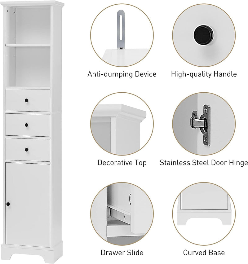 Merax Bathroom Cabinet Storage Shelve Tower - zeests.com - Best place for furniture, home decor and all you need