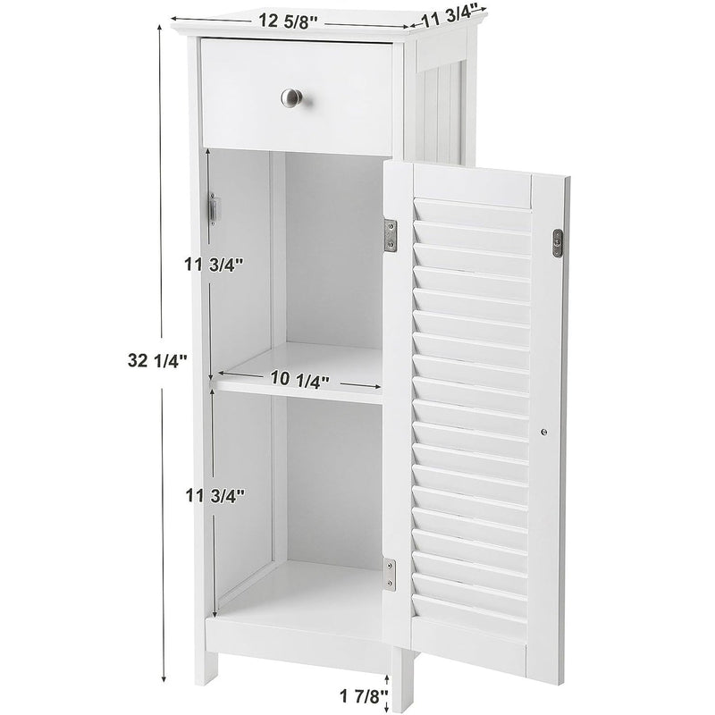 Shutter Bathroom Floor Cabinet Storage Organizer Tower Rack - zeests.com - Best place for furniture, home decor and all you need