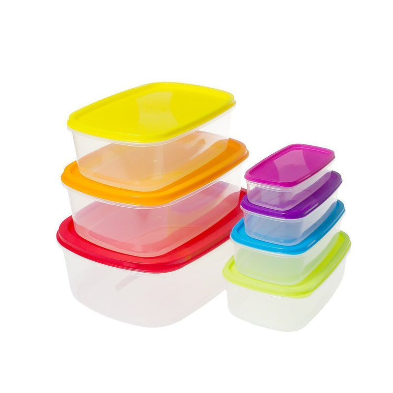 Rainbow Rectangle Lunch Boxes (7 pcs) - zeests.com - Best place for furniture, home decor and all you need