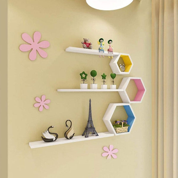 Hexa Maze Floating Shelf (Set of 3) - zeests.com - Best place for furniture, home decor and all you need