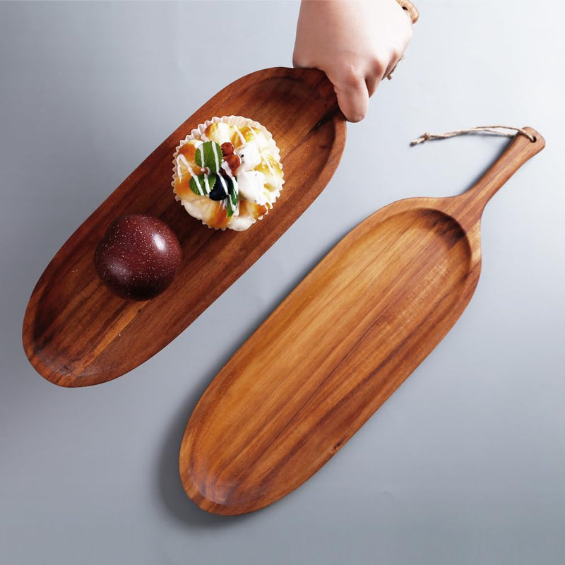 Long Snack Wooden Platter (Pack of 2) - zeests.com - Best place for furniture, home decor and all you need