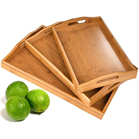 Zagged Bamboo Trays (Pack 3) - zeests.com - Best place for furniture, home decor and all you need
