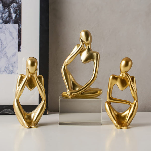 Thinker Men sculpture Decor (set of 3) - zeests.com - Best place for furniture, home decor and all you need