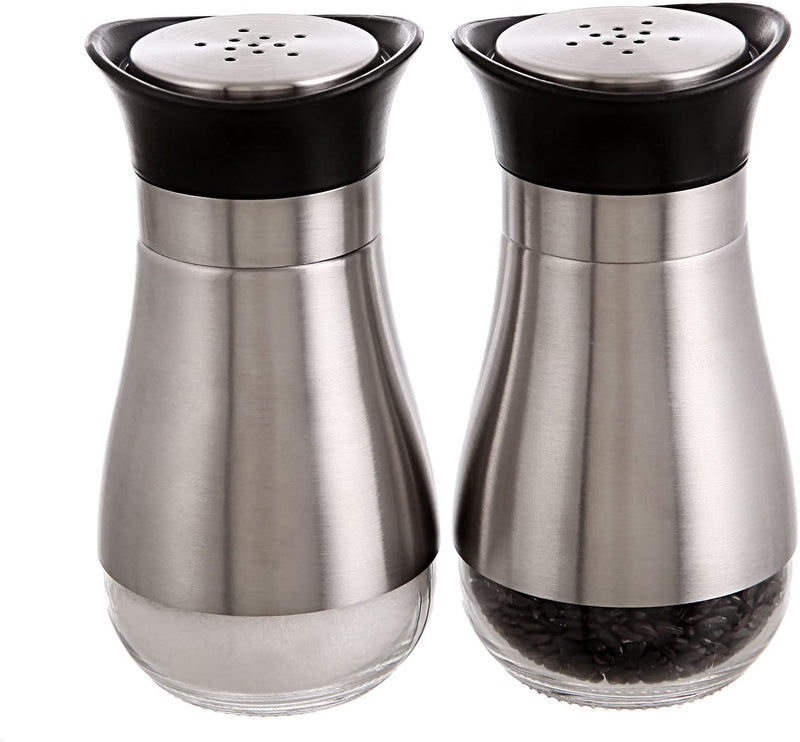 Stainless Steel Glass Lids Salt and Pepper (2Pcs) - zeests.com - Best place for furniture, home decor and all you need