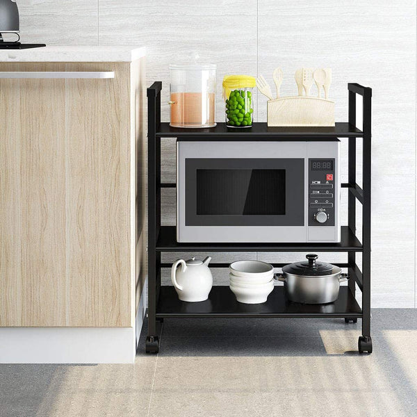 Ironland 3-Tier with Wheels Metal Microwave Oven Trolley - zeests.com - Best place for furniture, home decor and all you need