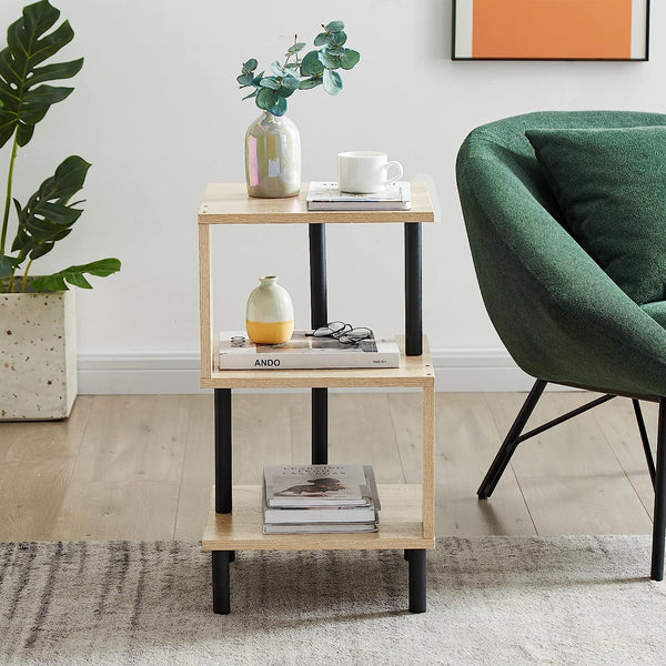 S-Shaped End Table with Storage Shelf - zeests.com - Best place for furniture, home decor and all you need