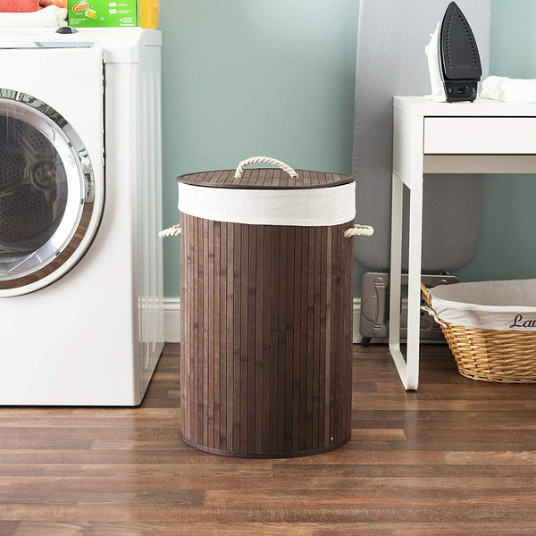 Bamboo Laundry Hamper (Round) - zeests.com - Best place for furniture, home decor and all you need