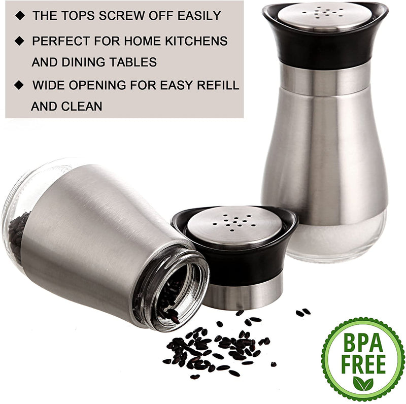 Stainless Steel Glass Lids Salt and Pepper (2Pcs) - zeests.com - Best place for furniture, home decor and all you need