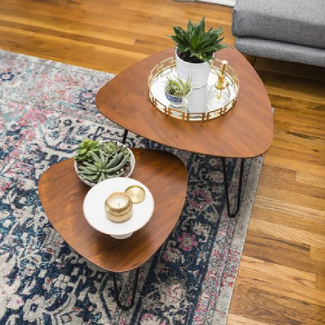 Manor Park Nesting Living Lounge Drawing Room Centre Side Hairpin Table (Set of 2) - zeests.com - Best place for furniture, home decor and all you need