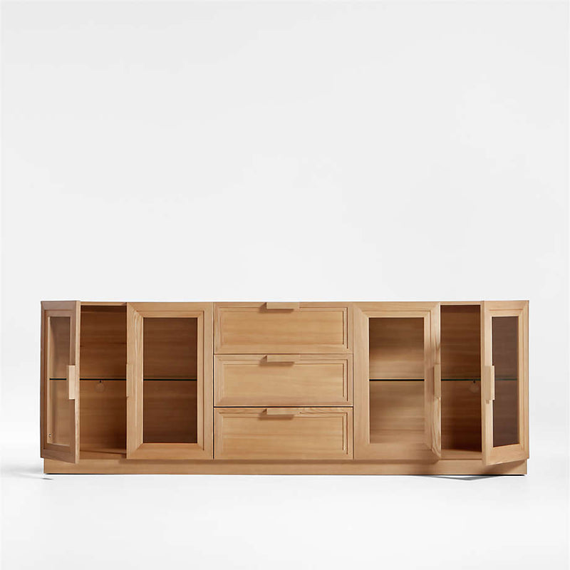 Calypso Living Lounge LED Storage Media Console (Solid Wood) - zeests.com - Best place for furniture, home decor and all you need