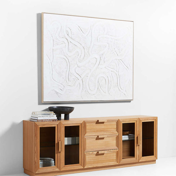 Calypso Living Lounge LED Storage Media Console (Solid Wood) - zeests.com - Best place for furniture, home decor and all you need