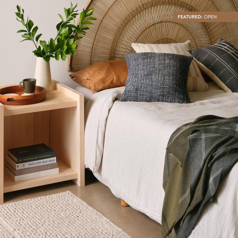 Hinoki Wood Nightstand Side Table - zeests.com - Best place for furniture, home decor and all you need