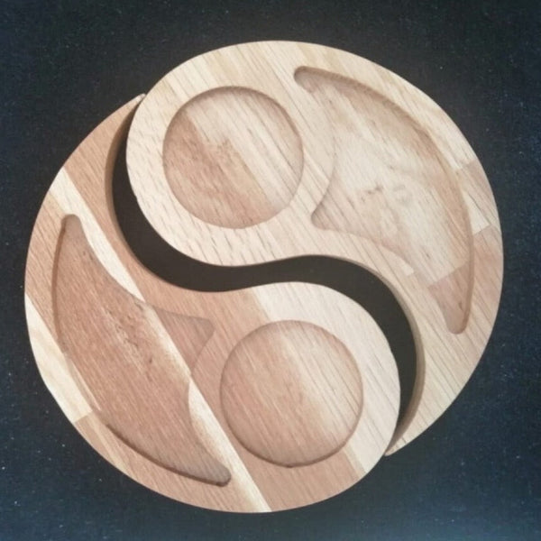 Yin Yang Snack Serving Solid Wood Tray Platter - zeests.com - Best place for furniture, home decor and all you need