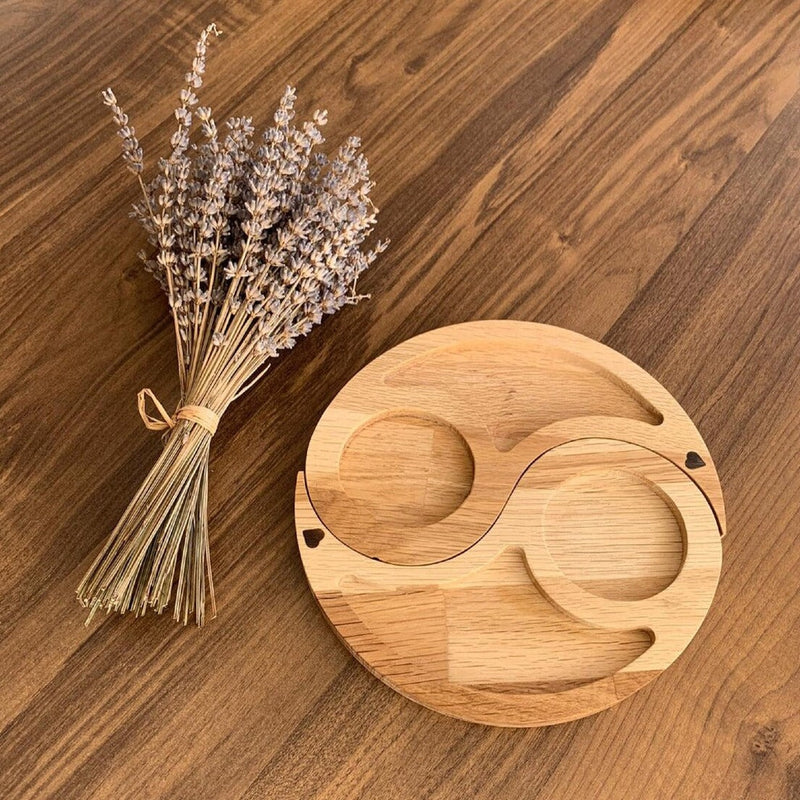 Yin Yang Snack Serving Solid Wood Tray Platter - zeests.com - Best place for furniture, home decor and all you need