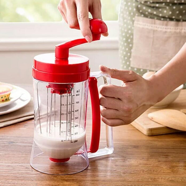 Bakeware 3-in-1 Manual Mixer Batter Dispenser for Cupcakes Muffin Cake Waffles Pancake Machine with Measurement Cookie Tools 010 - zeests.com - Best place for furniture, home decor and all you need