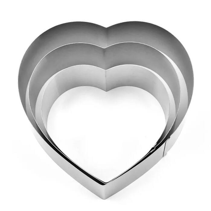 3 Pc Snowflake Circle Heart Shape Thousand Layer Stainless Steel Cake Mould Mousse Circle Cake Decorating Tools - zeests.com - Best place for furniture, home decor and all you need