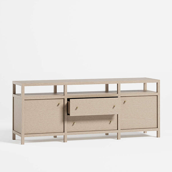 Hoard Living Lounge LED Storage Media Console (Solid Wood) - zeests.com - Best place for furniture, home decor and all you need
