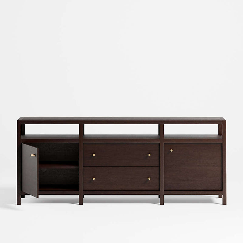 Hoard Living Lounge LED Storage Media Console (Solid Wood) - zeests.com - Best place for furniture, home decor and all you need