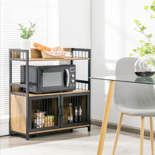 Nishtha Kitchen Bookcase Cabinet Bakers Rack - zeests.com - Best place for furniture, home decor and all you need