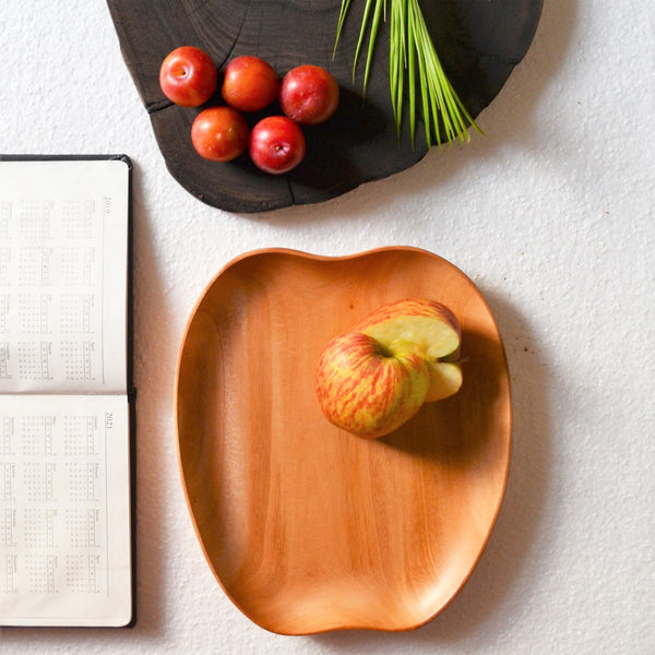Apple Shape Wooden Platter Tray - zeests.com - Best place for furniture, home decor and all you need