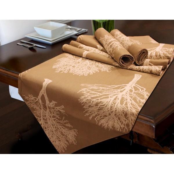 TABLE RUNNER 5 PCs SET - BROWN - zeests.com - Best place for furniture, home decor and all you need
