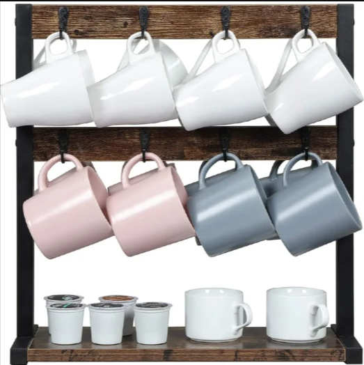 Rustic Mug Organizer rack - zeests.com - Best place for furniture, home decor and all you need