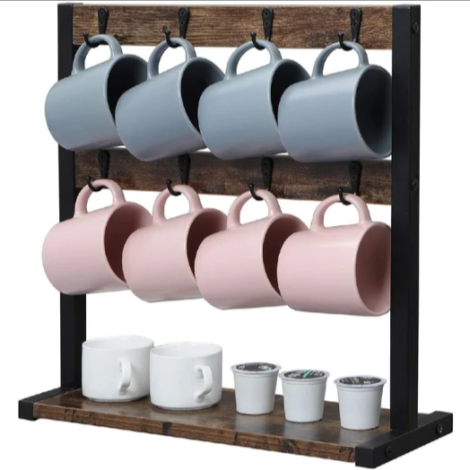 Rustic Mug Organizer rack - zeests.com - Best place for furniture, home decor and all you need
