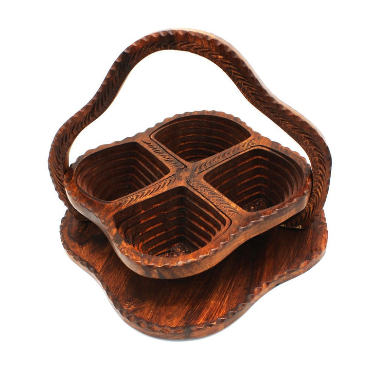 Wooden Fruit Basket - 12" - zeests.com - Best place for furniture, home decor and all you need