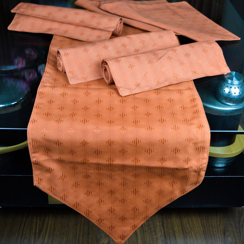Orange Cotton table runner 7 PCS -printed - zeests.com - Best place for furniture, home decor and all you need