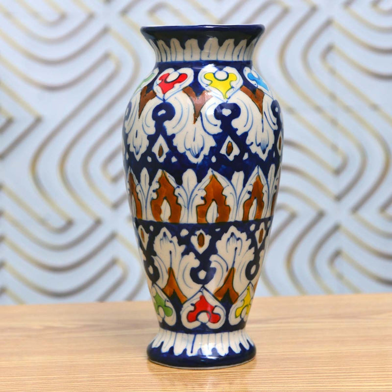 Blue Felicity Vase Blue-pottery - zeests.com - Best place for furniture, home decor and all you need